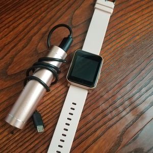 q7 sport rose goldtone smart watch